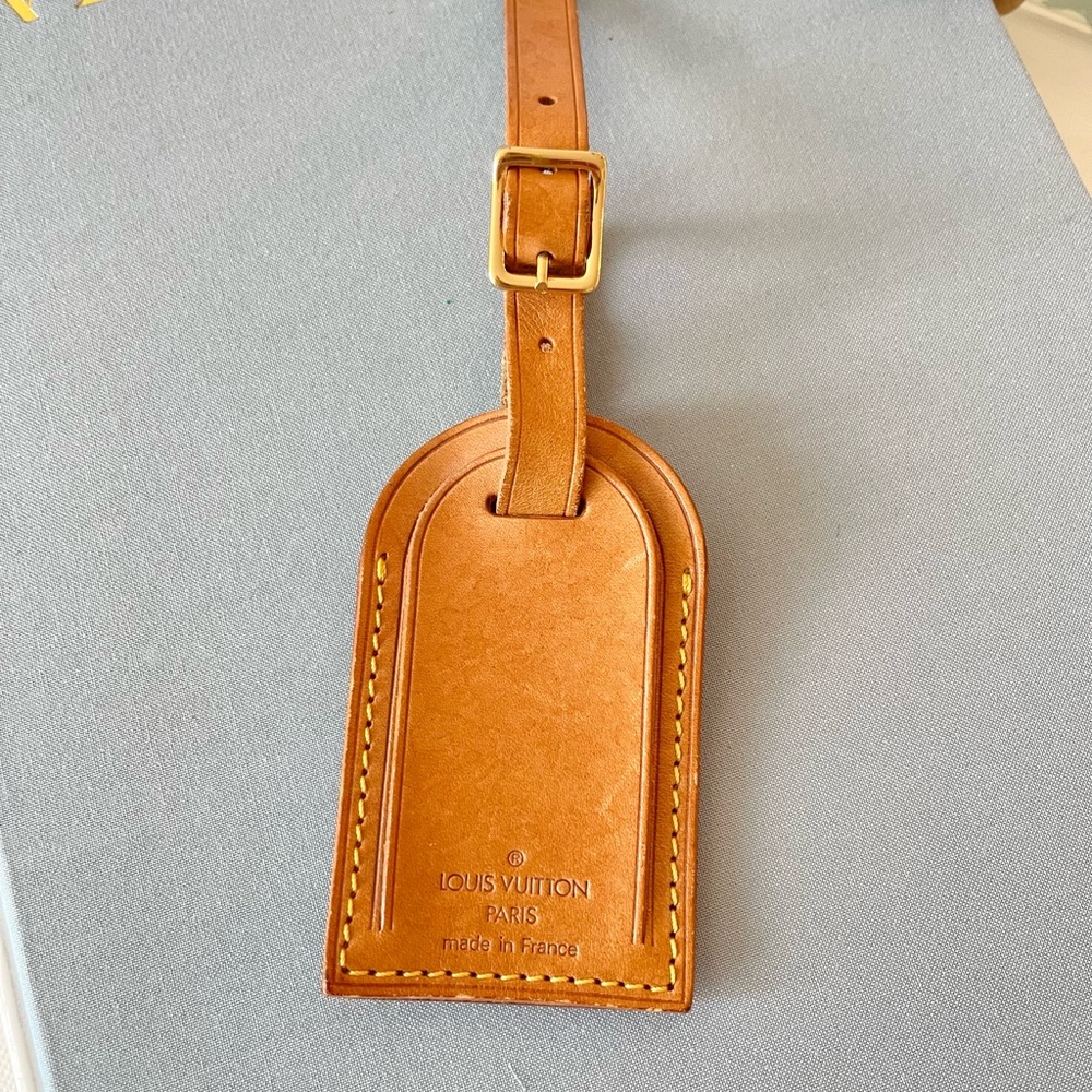 Louis Vuitton Brown Leather Luggage Tag